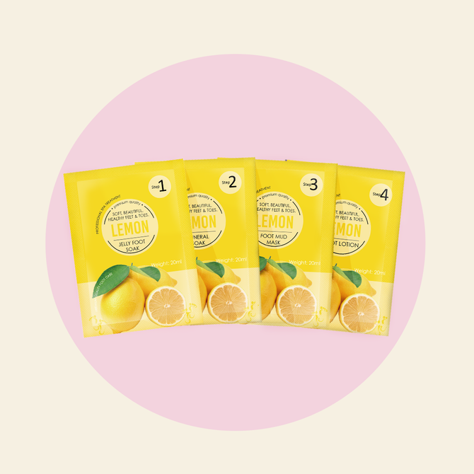 Mitty 4 Step Pedi Kit includes Jelly Soak - Lemon