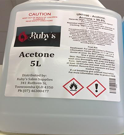 Ruby's Acetone Various sizes