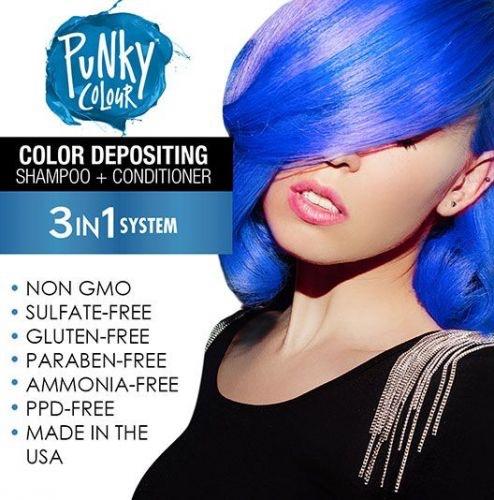 Punky Colour 3-in-1 Colour Depositing Shampoo + Conditioner - Bluemania