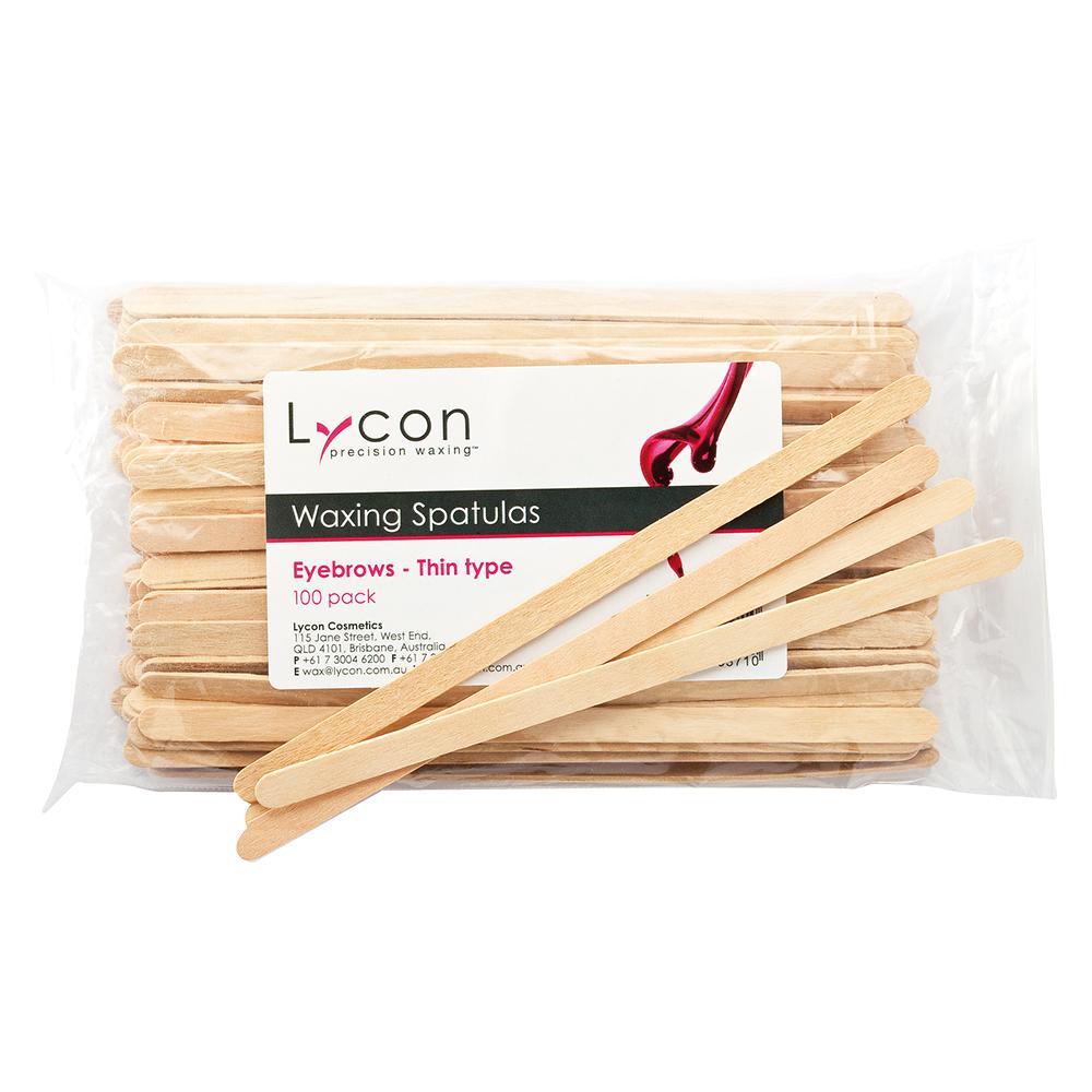 Lycon Disposable Waxing Spatulas - Eyebrows - Thin Type (100 Pack)